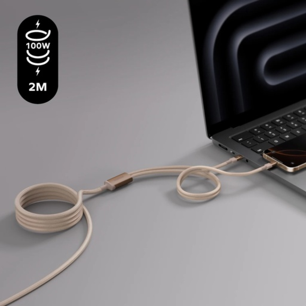 Mag.Link Magnetic USB-C to 2 USB-Cs Cable 100W 2m Black Mag.Link Magnetic USB-C to 2 USB-Cs Cable 100W 2m Black
