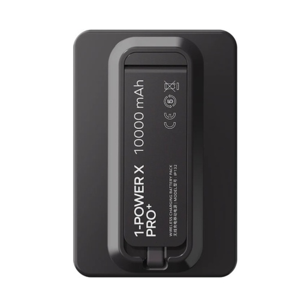 1-Power X Pro+ Magnetic Wireless Power Bank 10000mAh With Built-In USB-C Cable Black 1-Power X Pro+ Magnetic Wireless Power Bank 10000mAh With Built-In USB-C Cable Black