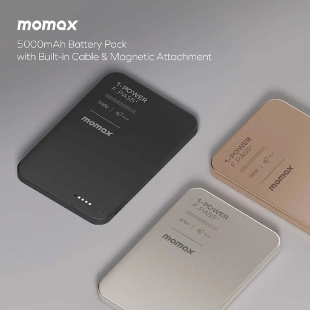 1-Power F.Pass⁺ 5000mAh Magnetic Battery Pack with Built-in Cable Titanium 1-Power F.Pass⁺ 5000mAh Magnetic Battery Pack with Built-in Cable Titanium