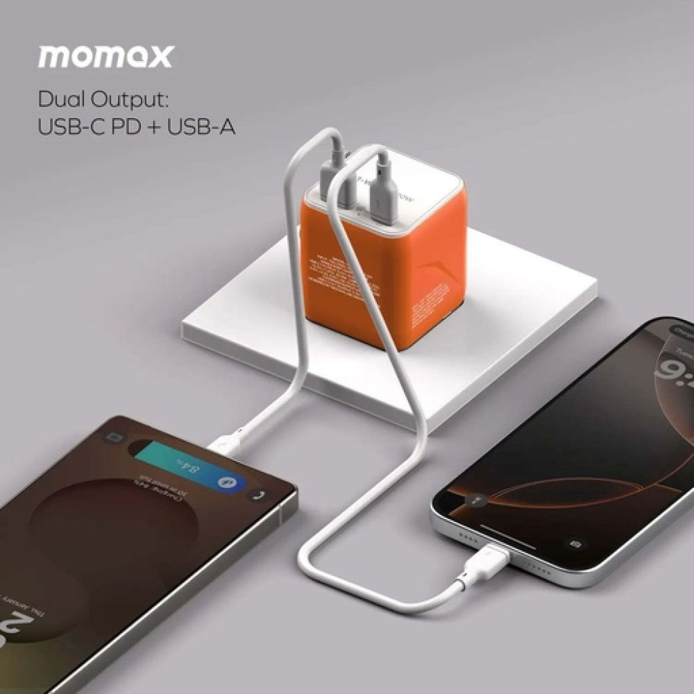 1-World²
2-Port USB-A and USB-C GaN Travel Charger 20W Orange 1-World²
2-Port USB-A and USB-C GaN Travel Charger 20W Orange