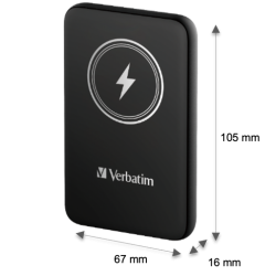 Verbatim Charge 'n' Go Magnetic Wireless Power Bank 10000 mAh Black  Verbatim Charge 'n' Go Magnetic Wireless Power Bank 10000 mAh Black