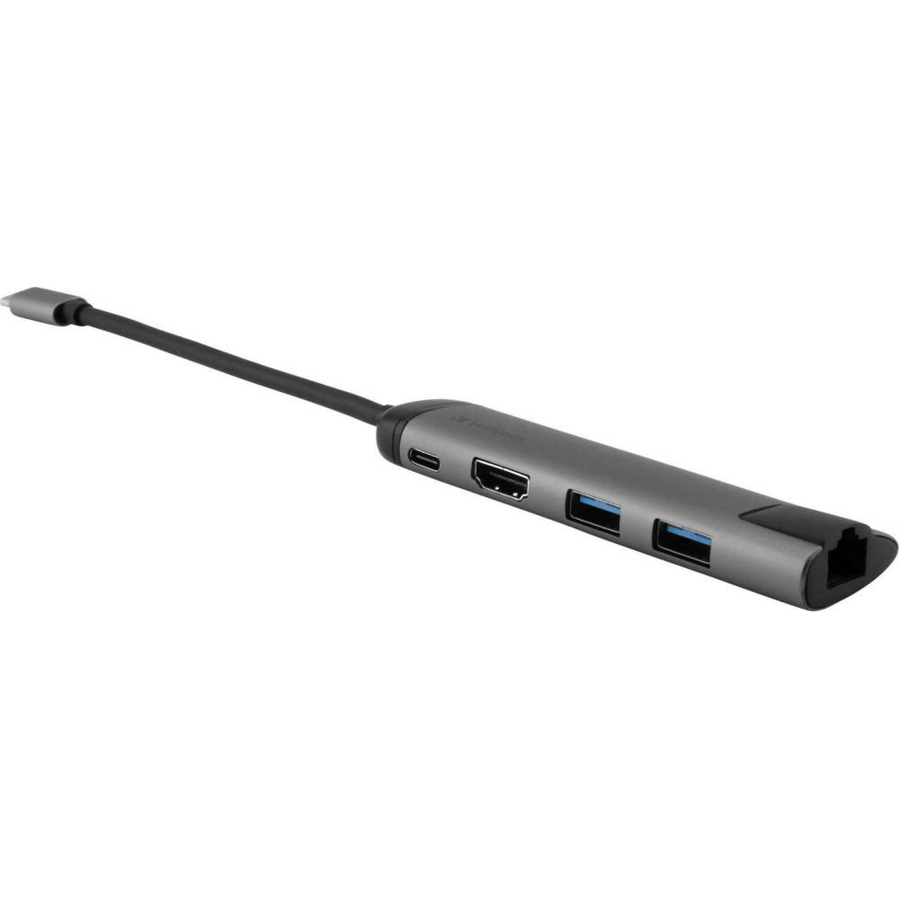 Verbatim USB-C Docking Station με HDMI 4K PD Ethernet Ασημί 