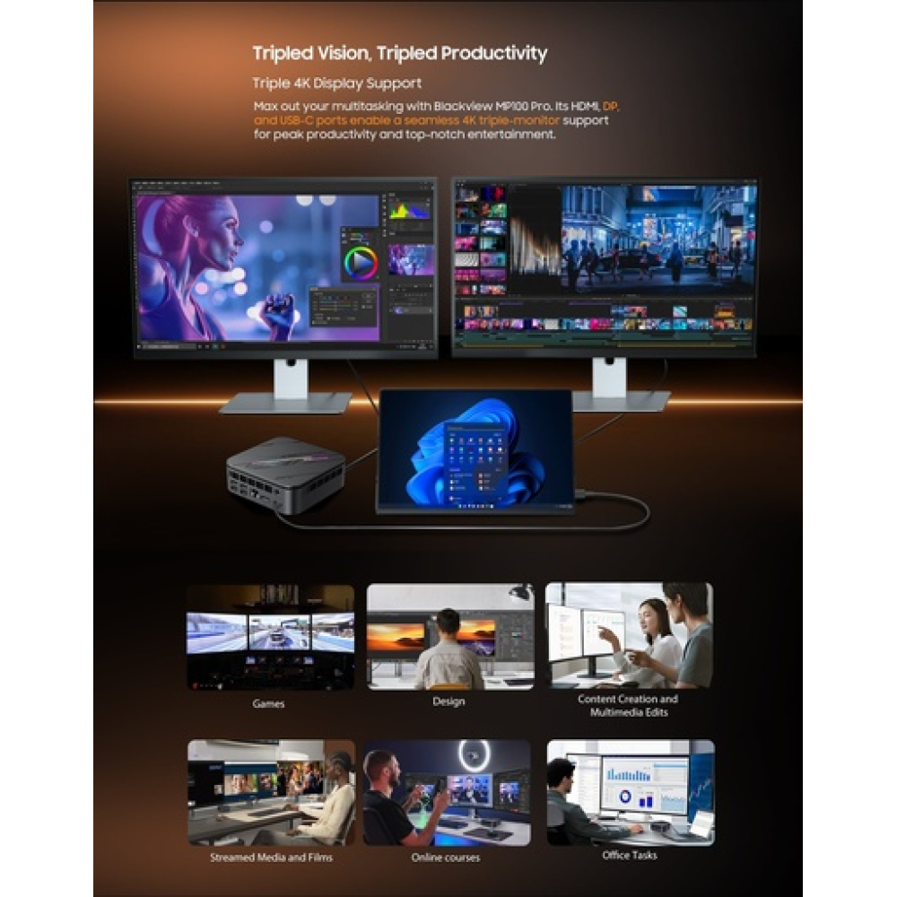 BlackView Μini PC MP100 PRO i5-12450H 16GB 512GB SSD Win11 Pro Black BlackView Μini PC MP100 PRO i5-12450H 16GB 512GB SSD Win11 Pro Black