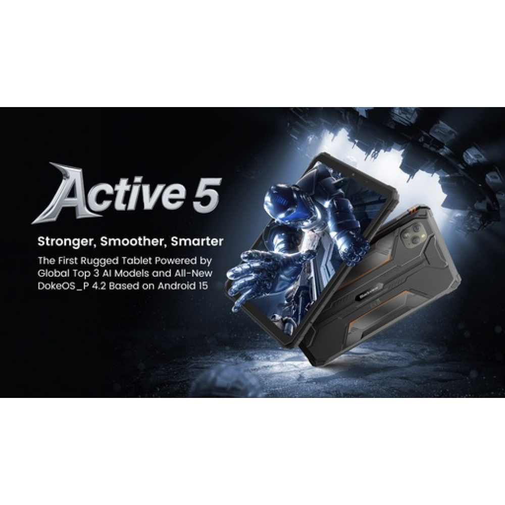 Blackview Active 5 Rugged Tablet 8.68" HSD (8GB RAM, 128GB, 4G LTE, WiFi, NFC, Android 15, 6600mAh, IP68/IP69K) – Μαύρο