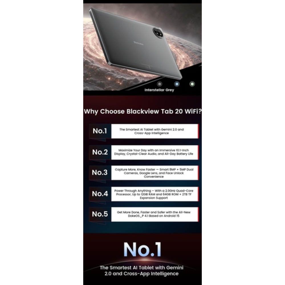 BlackView Tab 20 10.1" με WiFi (4GB/64GB) Blue  BlackView Tab 20 10.1" με WiFi (4GB/64GB) Blue