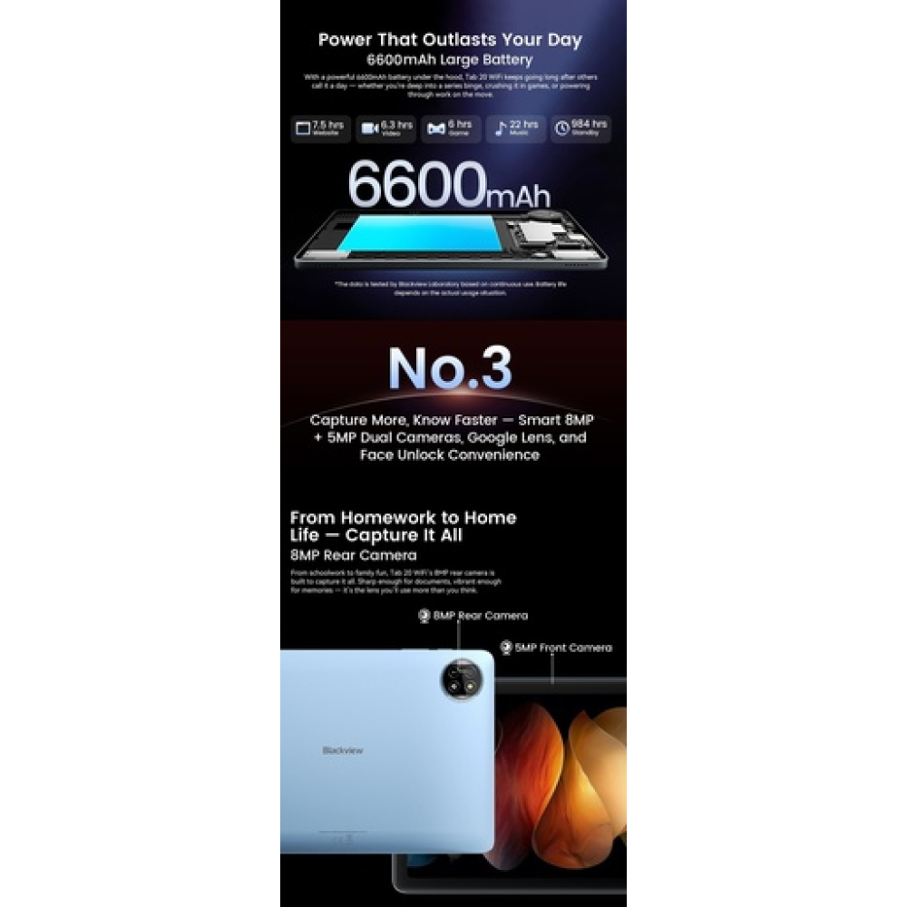 BlackView Tab 20 10.1" με WiFi (4GB/64GB) Blue  BlackView Tab 20 10.1" με WiFi (4GB/64GB) Blue