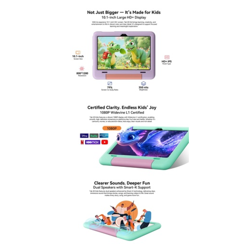 BlackView Tab 20 Kids 10.1" με WiFi (4GB/64GB) Purple  