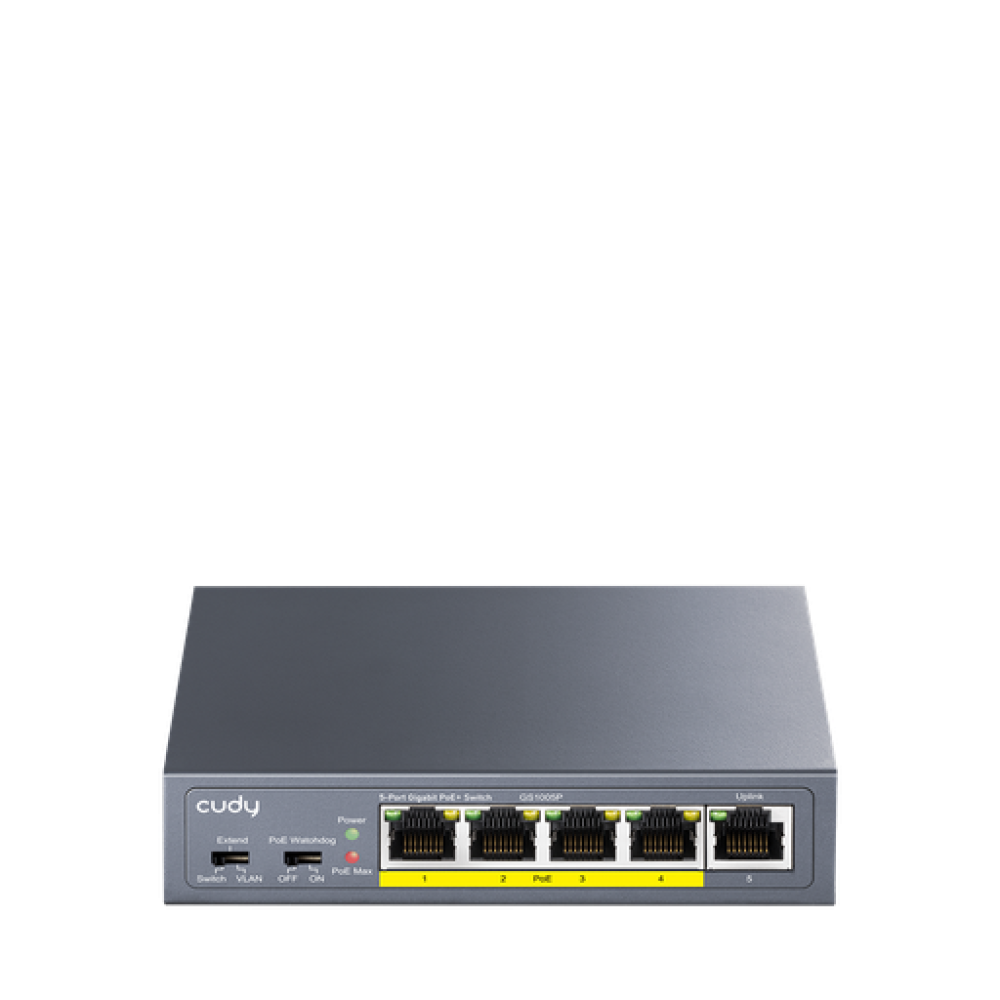 Cudy GS105P – Unmanaged PoE+ Gigabit Switch με 4 PoE θύρες και 1 uplink Cudy GS105P – Unmanaged PoE+ Gigabit Switch με 4 PoE θύρες και 1 uplink