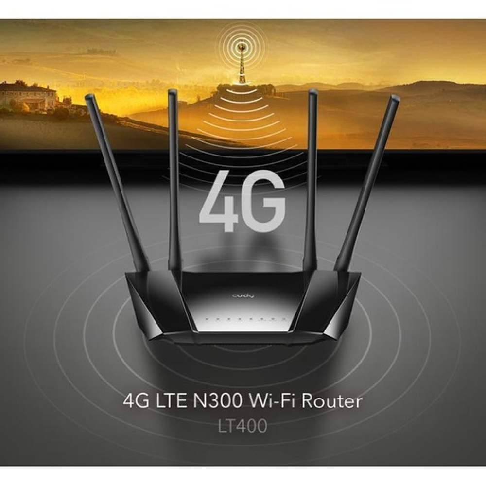Cudy LT400 v1 – 4G LTE Router με Wi‑Fi 4 και 4 θύρες Ethernet Cudy LT400 v1 – 4G LTE Router με Wi‑Fi 4 και 4 θύρες Ethernet