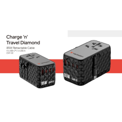 Verbatim Charge 'n' Travel Diamond 85W Retractable Cable CNT-02 Verbatim Charge 'n' Travel Diamond 85W Retractable Cable CNT-02