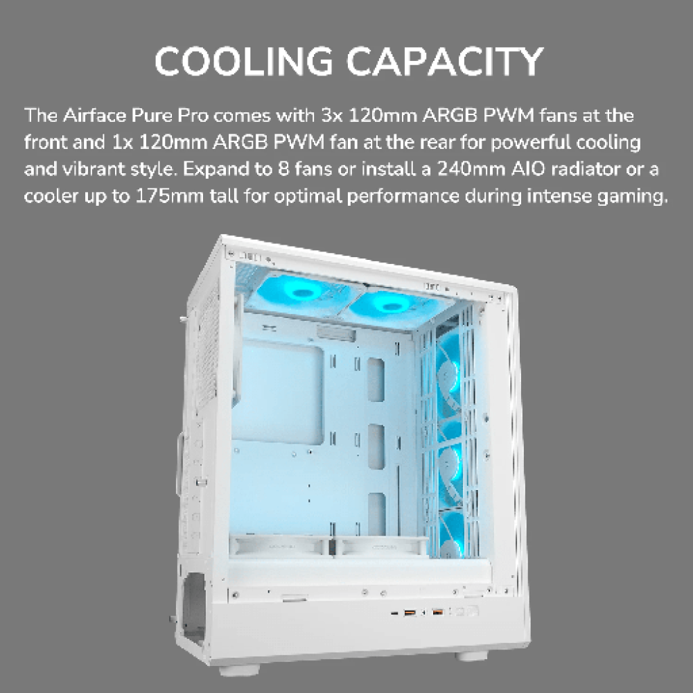 Cougar AirFace Pure PRO Gaming Midi White Cougar AirFace Pure PRO Gaming Midi White