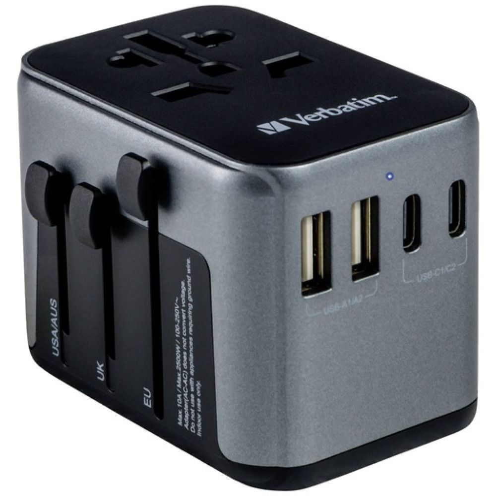 Verbatim Φορτιστής Χωρίς Καλώδιο με 2 Θύρες USB-A και 3 Θύρες USB-C Μαύρος (UTA-03) Verbatim Φορτιστής Χωρίς Καλώδιο με 2 Θύρες USB-A και 3 Θύρες USB-C Μαύρος (UTA-03)