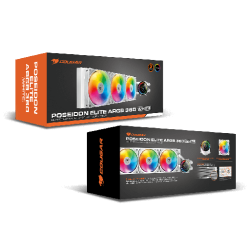 Cougar Poseidon Elite 360 ARGB – 360mm Liquid CPU Cooler White Cougar Poseidon Elite 360 ARGB – 360mm Liquid CPU Cooler White