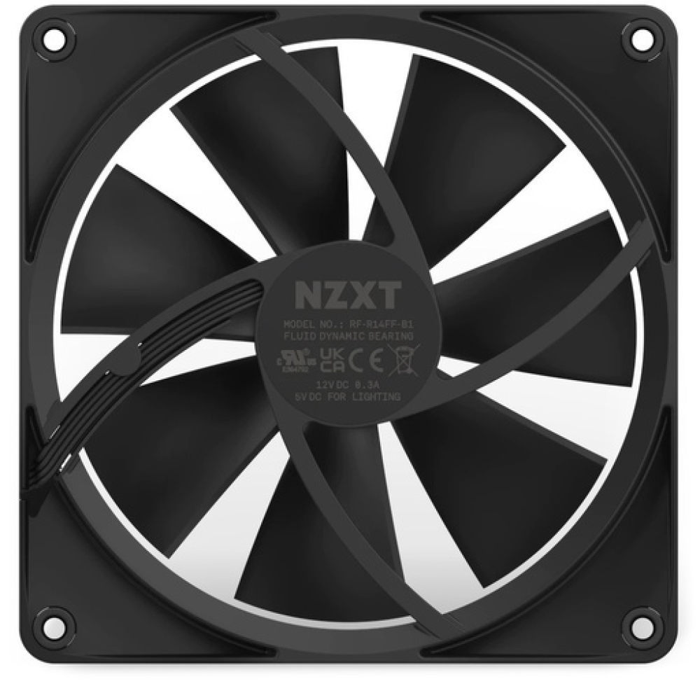 NZXT F140 RGB Case Fan με Σύνδεση 4-Pin PWM 2τμχ